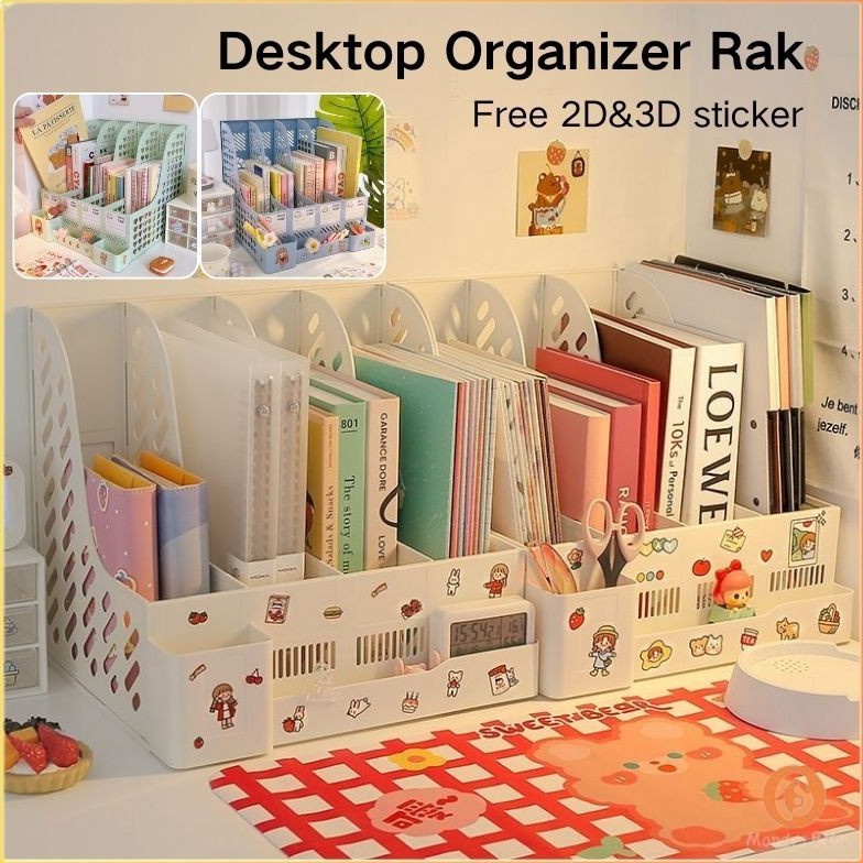 

KODE X4Q6 Penjual LokalDesktop organizer Rak Buku Rak Penyimpanan File organizer Box File Rak pena Dapat dilepas dan dirakit