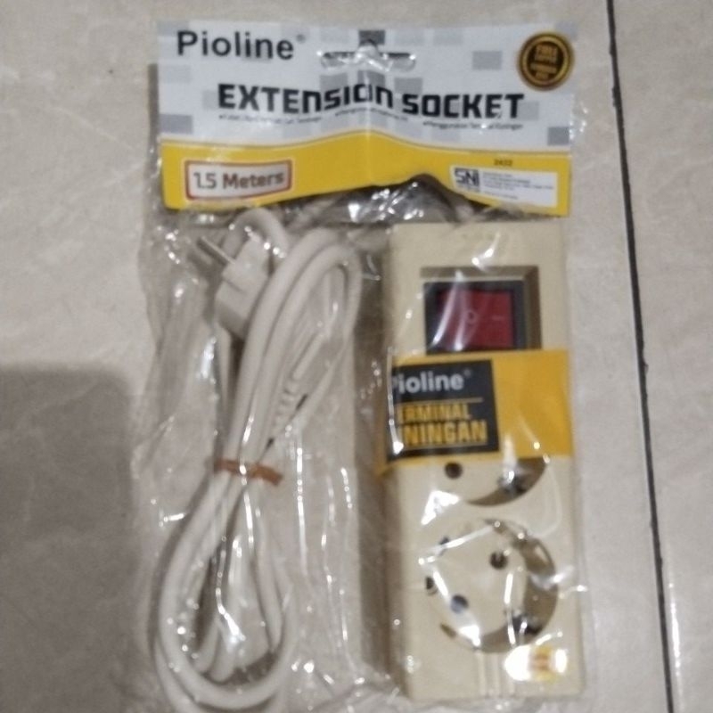 STOP KONTAK KABEL 2L 1,5 METER PIOLINE