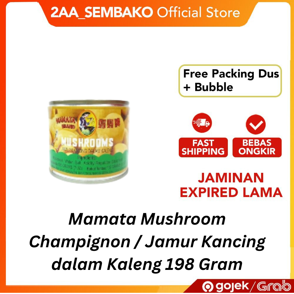 

Mamata Mushroom / Jamur Kancing Kaleng 198 Gram 1 Pcs