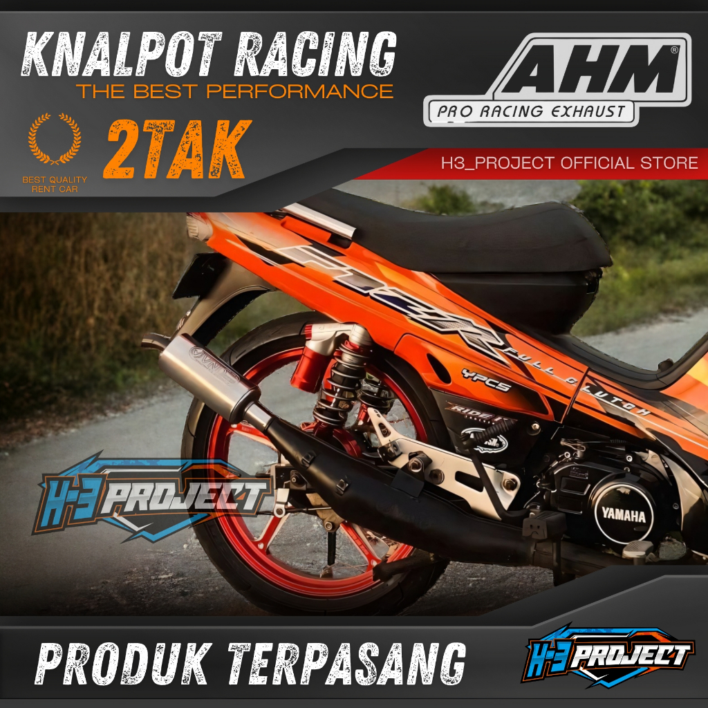 Knalpot FULL PRES Knalpot FIZ R Fizr AHM Malaysia Ampang Hoong Hitam croom FULL PRESS knalpot fizr/f