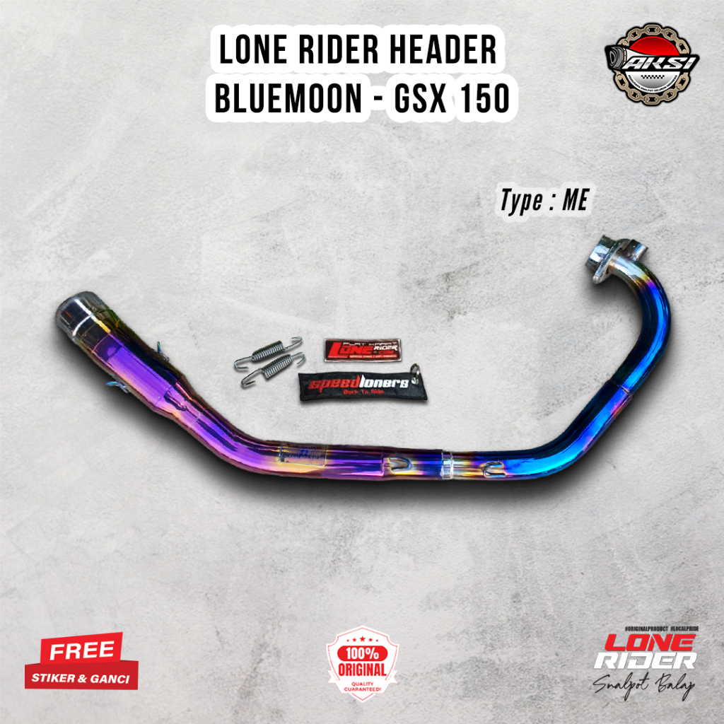 ORIGINAL LONE RIDER Header Pipa Middle End Bluemoon GSX 150 - Knalpot Racing Lone Rider