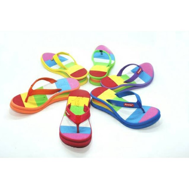 HOT PROMO SANDAL WEGDES PRETTY RAINBOW  SANDAL WANITA PRETTY RAINBOW SANCU