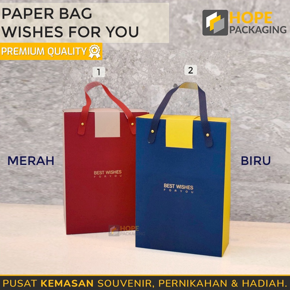 

MAKSIMAL Paper Bag Tulisan Wishes For You Tas Kado Hadiah Kantong Bingkisan Souvenir Gift