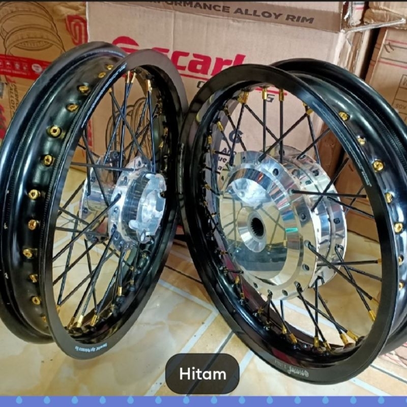 VELG SCARLETT RACING RING14 UKURAN 160X185 PLUS BAN MOTOR SCOOPY/ BEAT / VARIO LAMA / TROMOL SET JAR