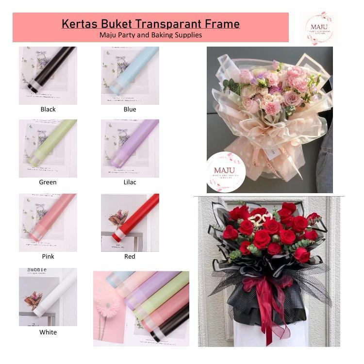 

(20 lembar) Kertas Buket Transparant Frame / Flower Wrapping / Kertas Bunga / Flower Paper / Cellophane Paper isi (20 lembar)