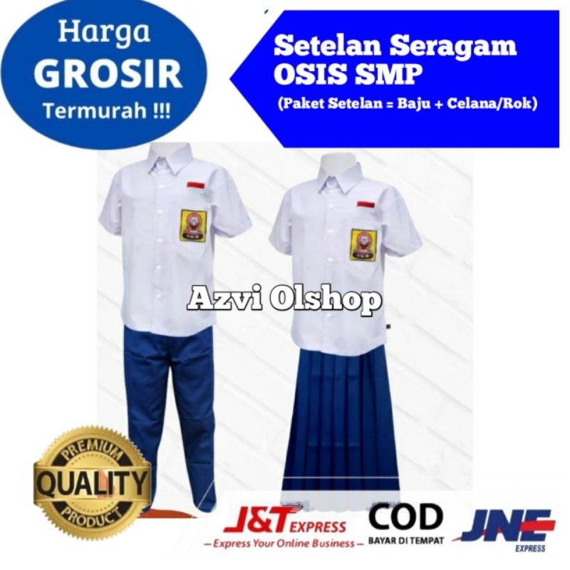 Setelan Seragam OSIS SMP Putra-putri Lengan Pendek