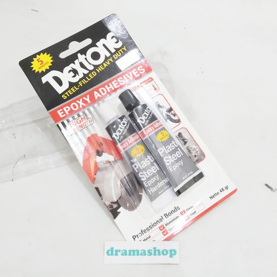 

DAHSYAT Lem Campur Dextone 5 menit Epoxy Lem Besi Plastik Kaca Kayu Dll