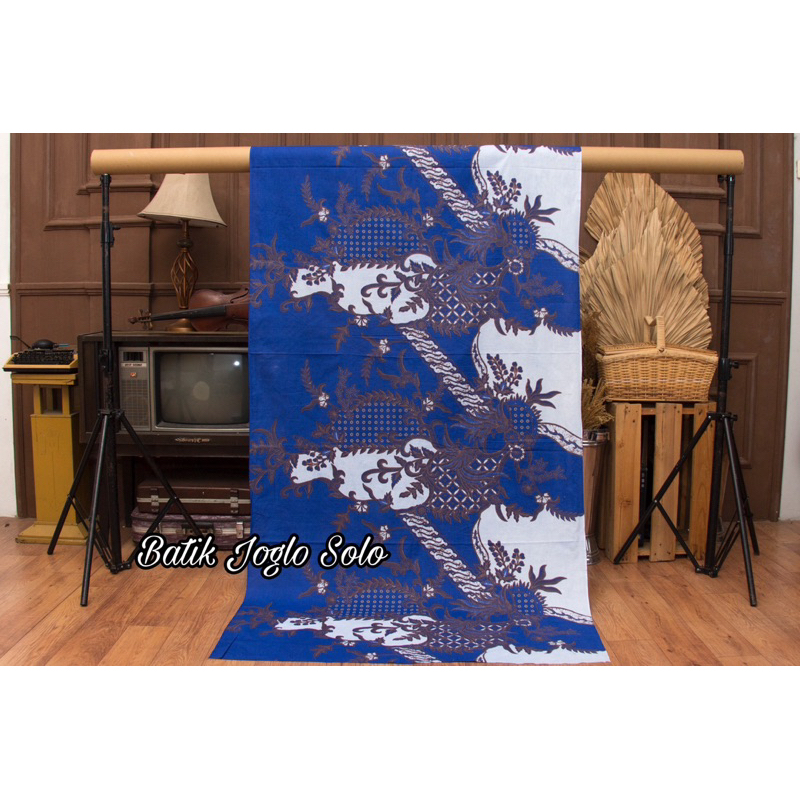 Kain Batik Solo MANUK BIRU Bahan Rok / Bahan Rok Lilit / Bahan Rok Span / Bahan Tunik / Bahan Gamis 