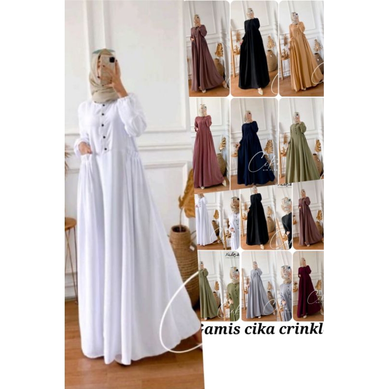 Gamis Cika Crinkle Airflow Gamis Cika Nabtik Gamis Airflow Crinkle Gamis Cika Maxy Dress Wanita ini