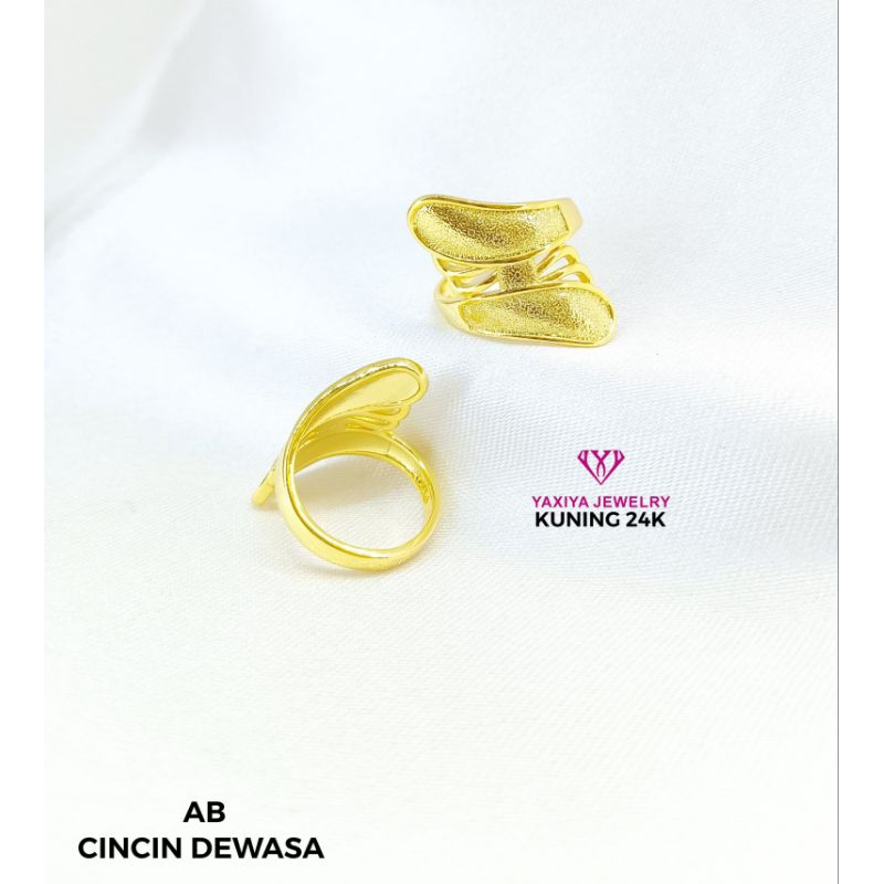 cincin lonjong 1 suku lapis emas 24k