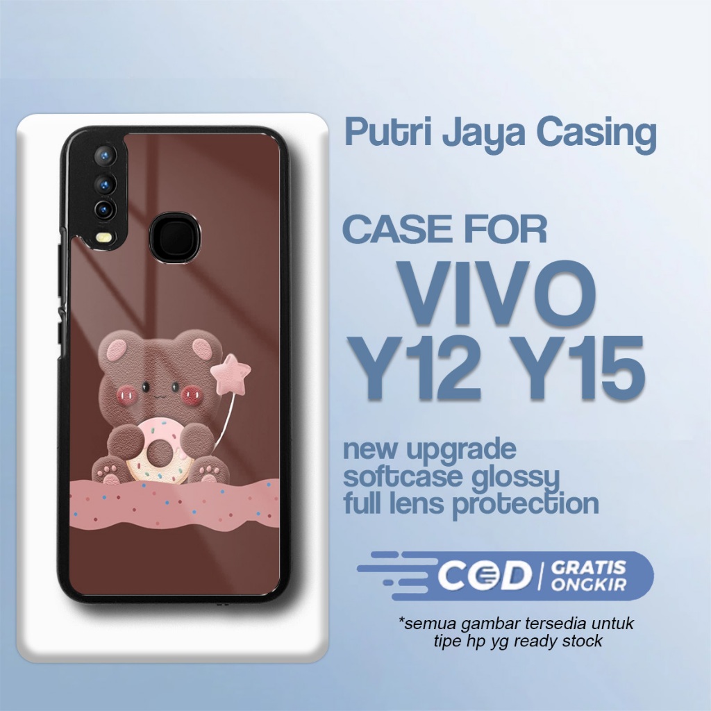 Case Vivo Y12 Y15 Terbaru - Casing Vivo Y12 Y15 - Motif Beruang cute - Hardcase Premium Glossy - Sof