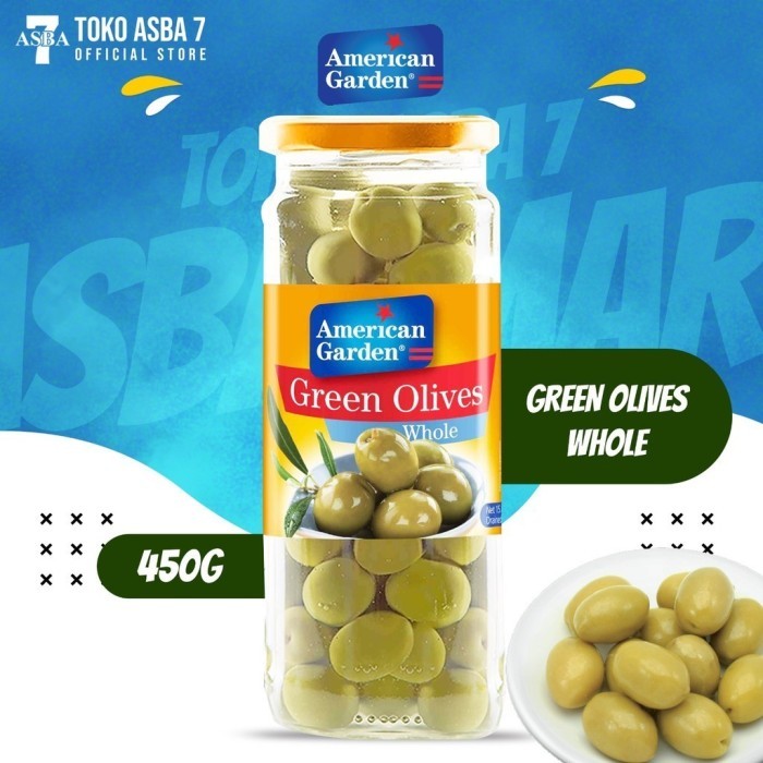 

AMERICAN GARDEN GREEN OLIVES WHOLE 450G