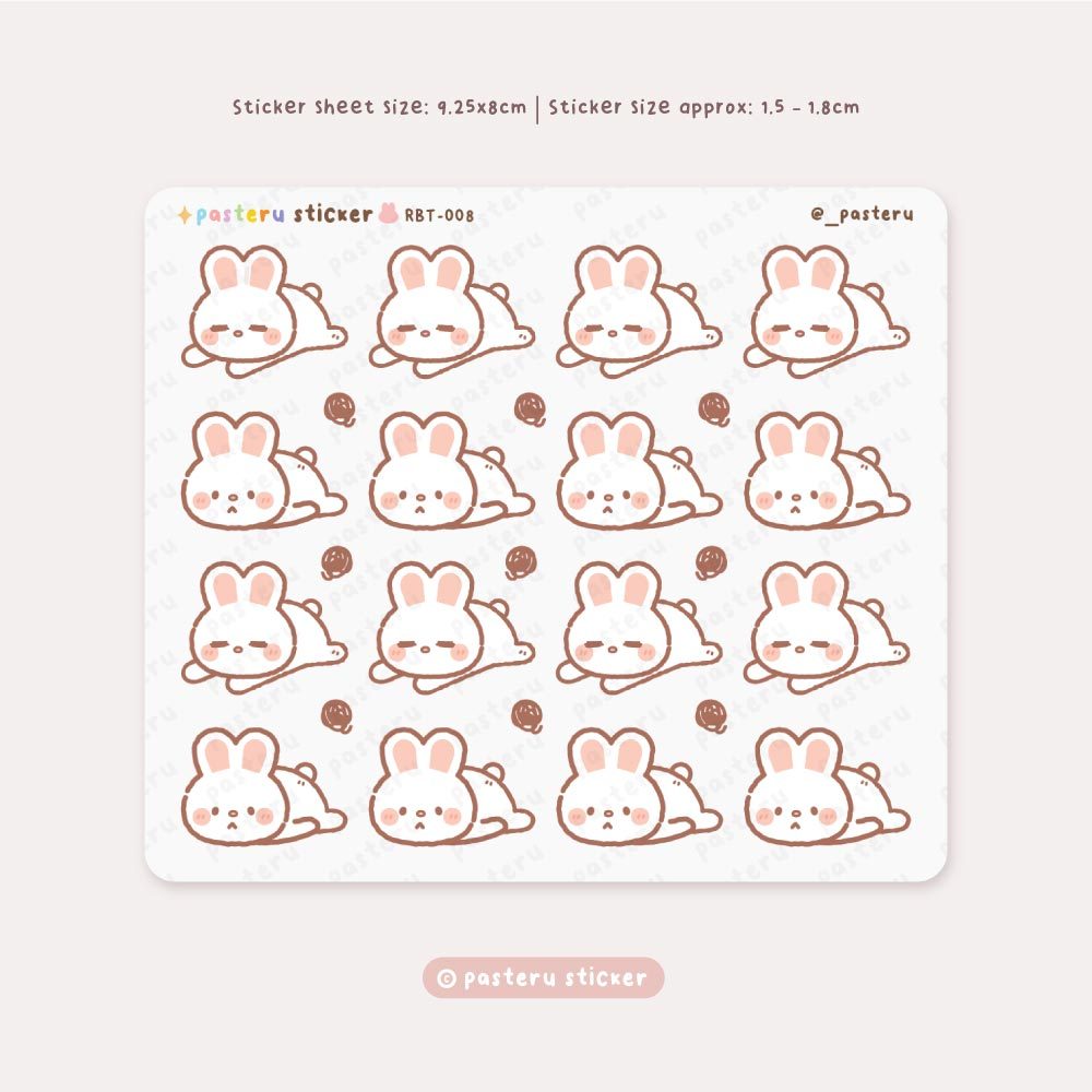 

Mochi Rabbit Lazy | Planner Journal Deco Sticker