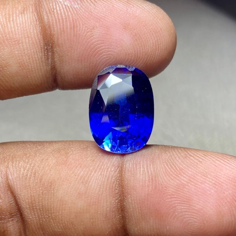Batu King Safir chatam Royal blue sapphire catam Bangkok sapphire safir chatam Dim 16x12x8 CT 14