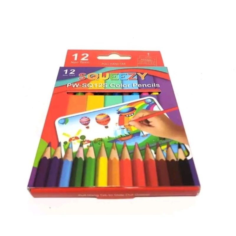 

(1 Pcs ) Pensil Warna Squeezy pendek isi 12