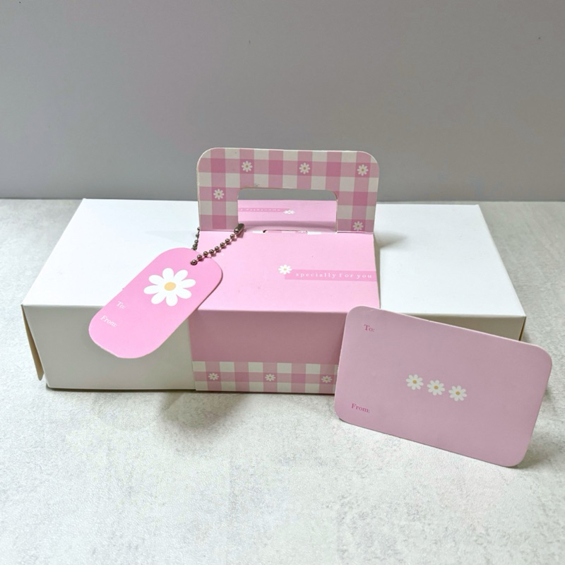 

5 Set Box Tenteng Gingham Pink 20x10x5 22x10x5 Box Kue Brownies Bolu Cake Cookies