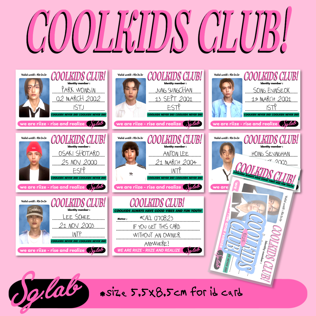 [SG.LAB] RIIZE COOLKIDS CLUB PHOTOCARD