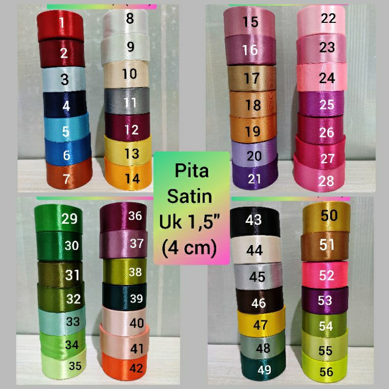 

Pita Satin 1,5 inch /Lebar 4 cm