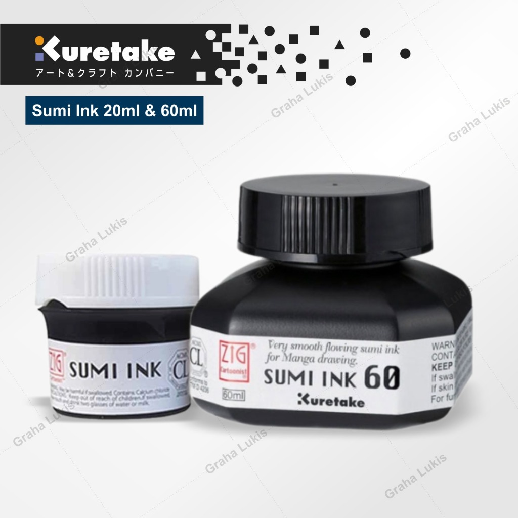 

Rad Kuretake Ink - Sumi Ink 20ml/60ml Tinta Hitam Pekat