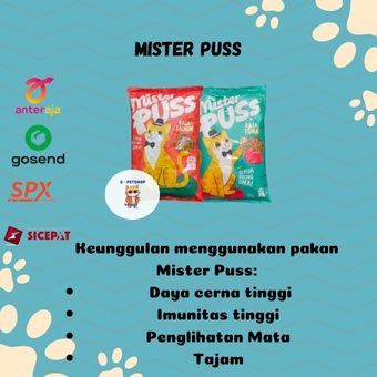 GRAB/GOJEK MISTER PUSS SALMON 500gr Cat Food Makanan Kucing Kering Murah 1 / 2 Kg Mr Pus Kitten Adul