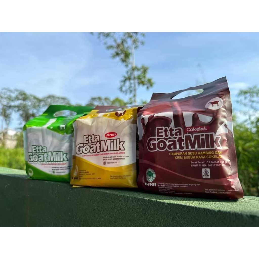 

Susu Kambing Ettawa Bubuk Original Isi 10 Sachet - Etta Goat Milk HNI Berkhasiat Menyembuhkan Asma Dan Pengganti Asi