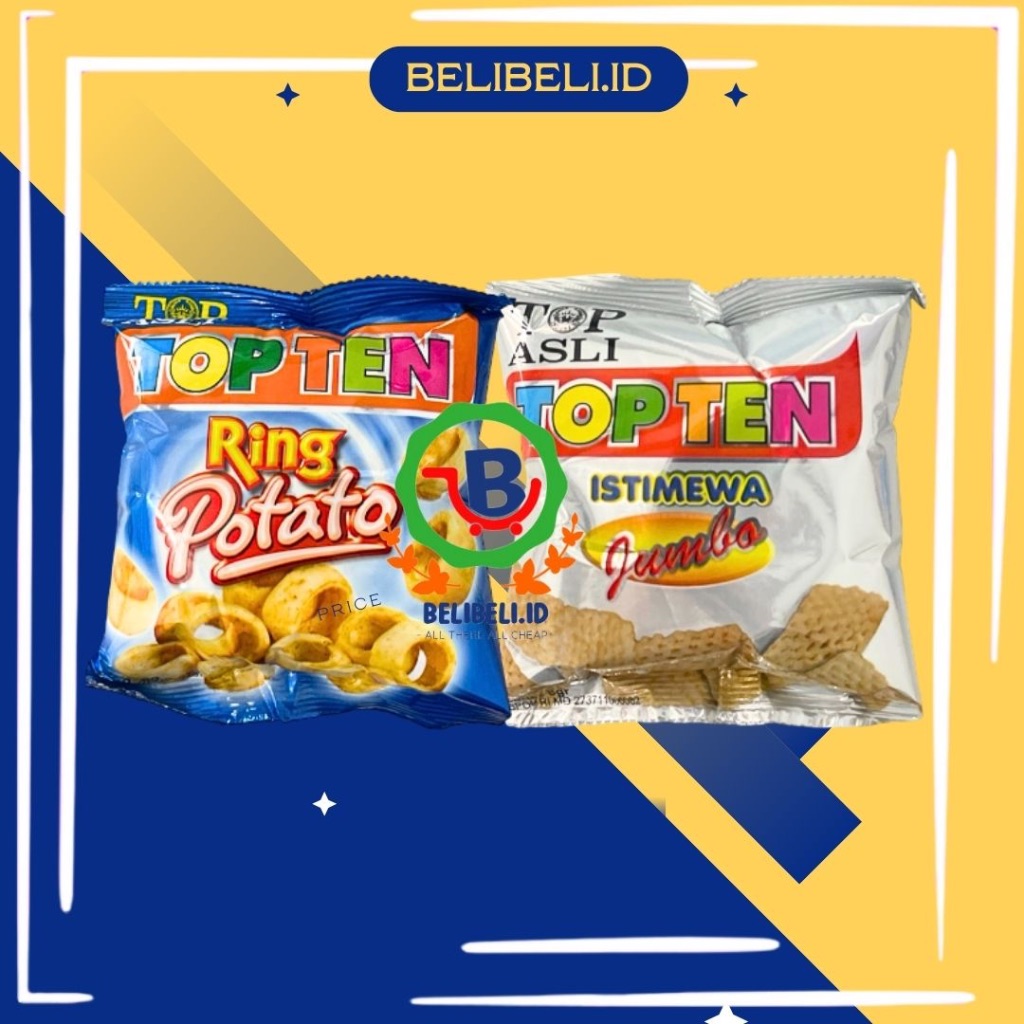 

Snack Chiki ciki jadul zaman dulu Topten Top Ten Ring potato Istimewa Jumbo 1 Renceng isi 10 Pc