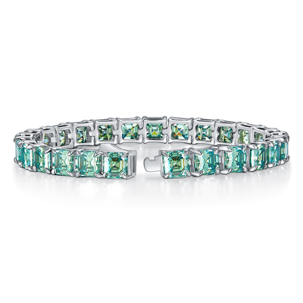5.5x5.5mm green moissanite diamond bracelet tennis bracelet/Gelang