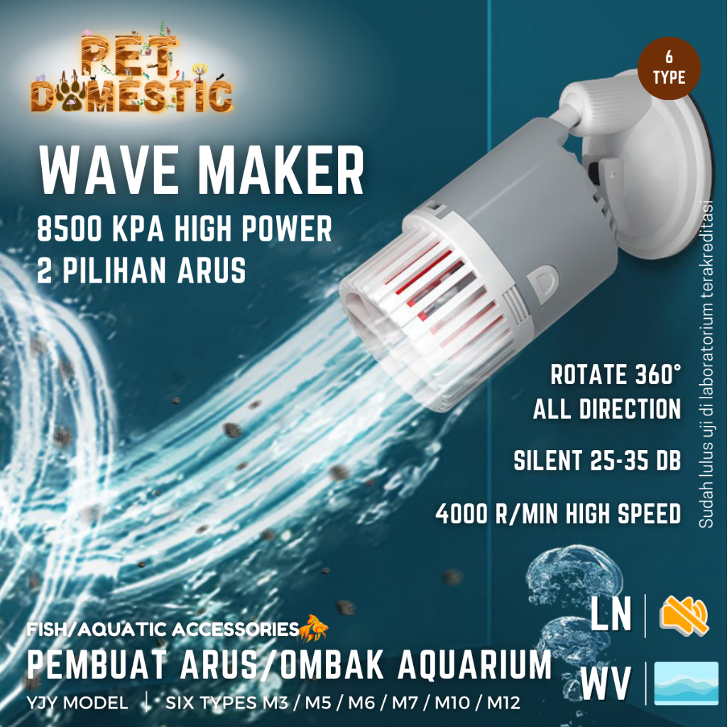 Wave Maker Pembuat Ombak Gelombang Arus Air Kolam Wafe Aquarium Akuarium Aquascape Pompa Mesin Wavem