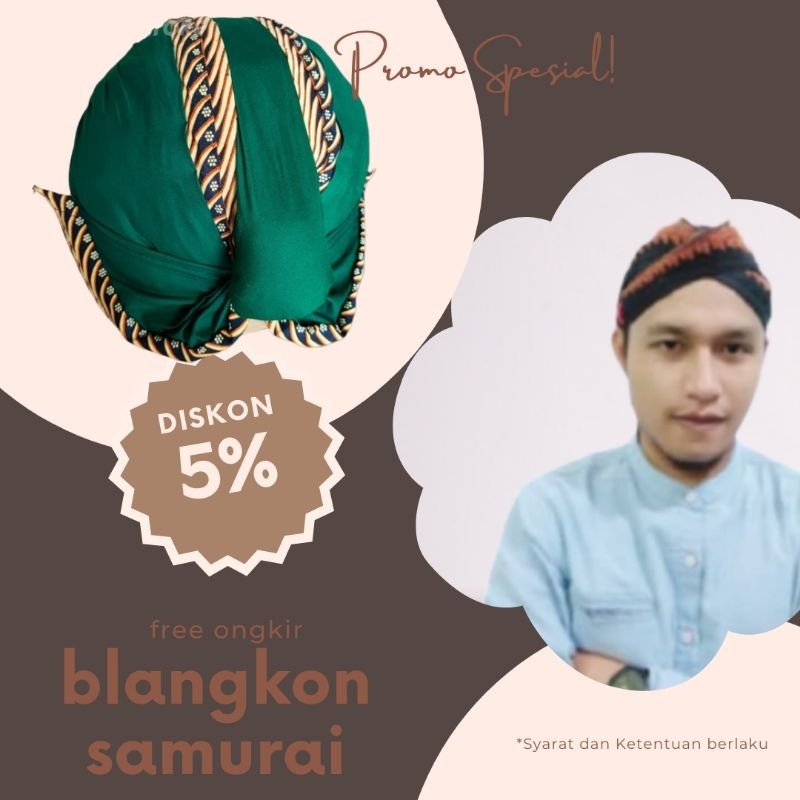 Blangkon jogja alusan motif samurai-blangkon anak laki laki