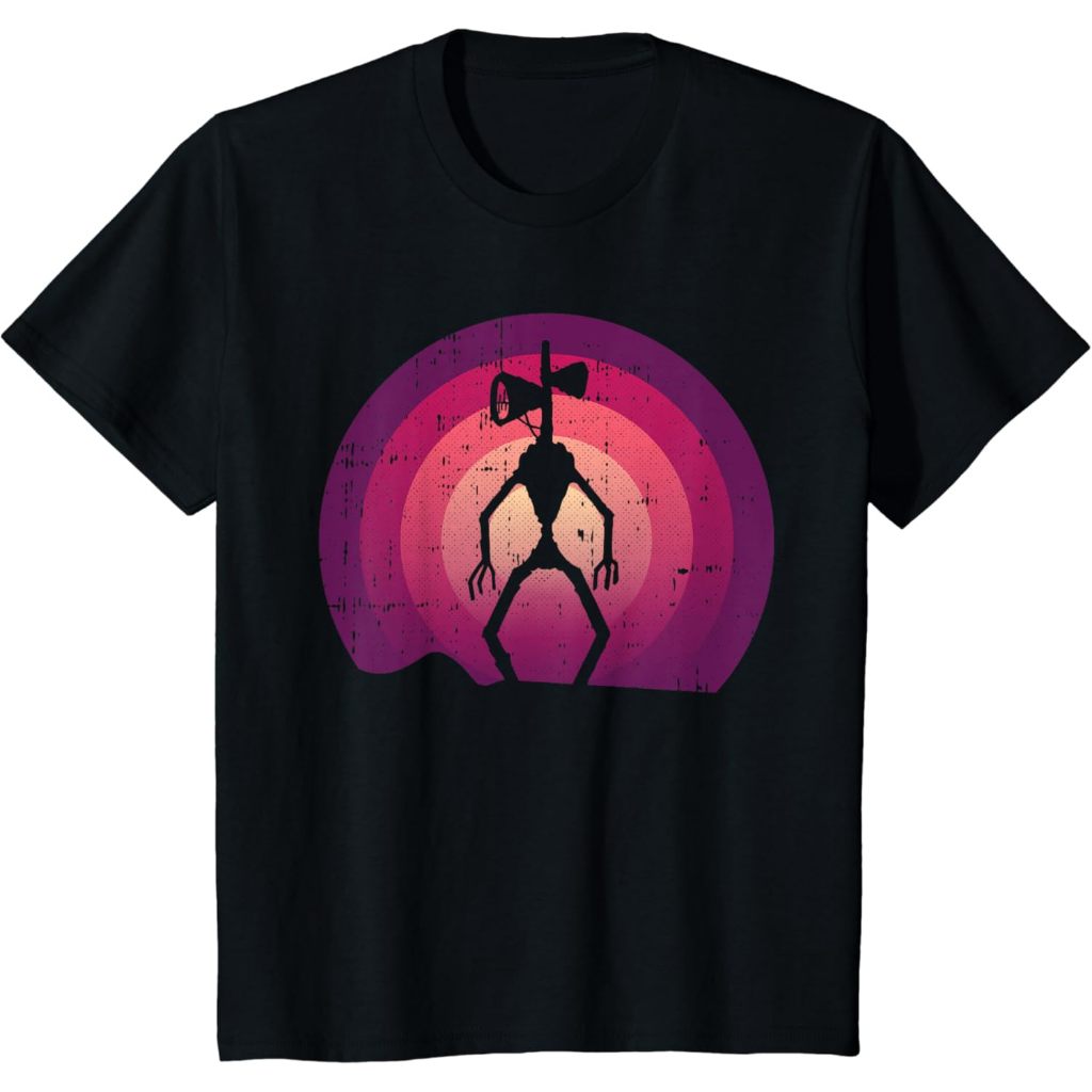 Baju kaos anak Siren Head Lazy Halloween Costume Retro Cryptid Creepy T-Shirt