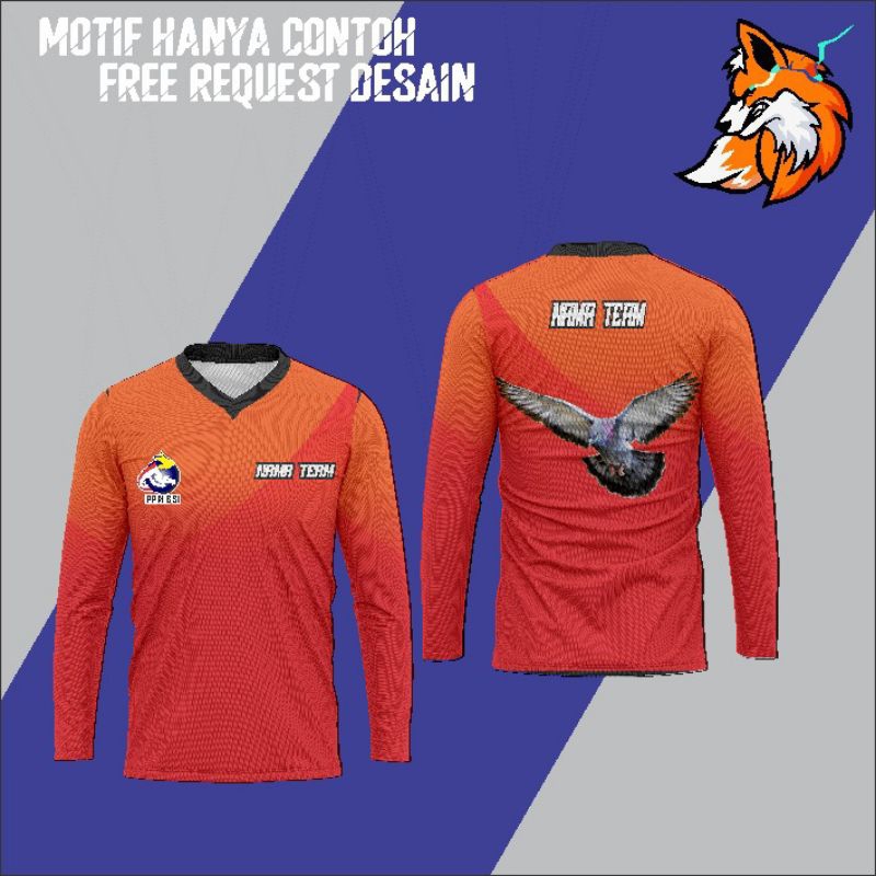 jersey merpati custom lengan panjang