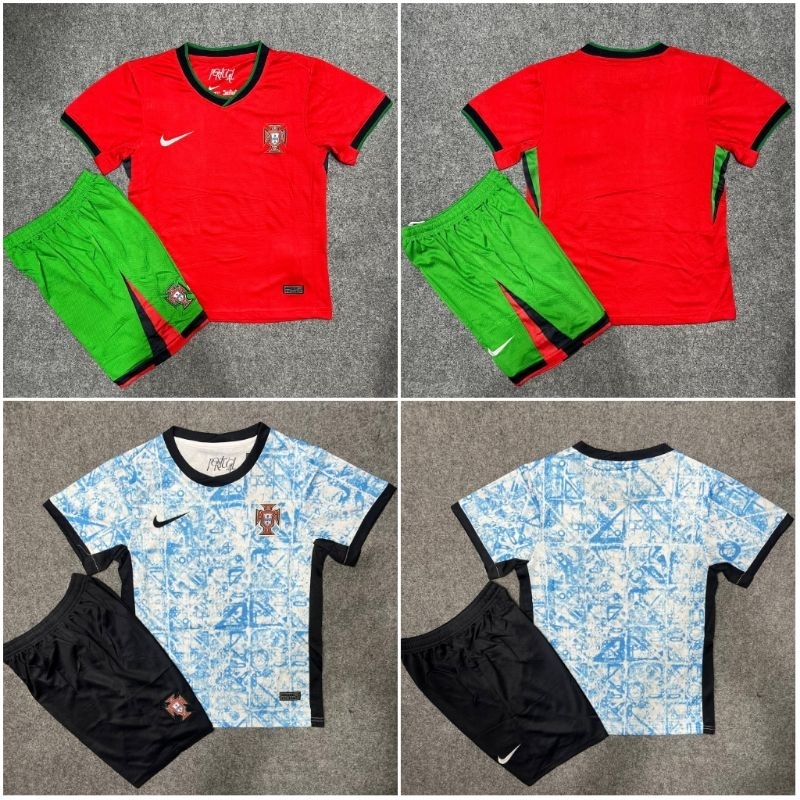 Setelan Anak Bola Portugal / Jersey Football Kids Portugal 2024 / Kaos Celana Main Bola / Seragam Se