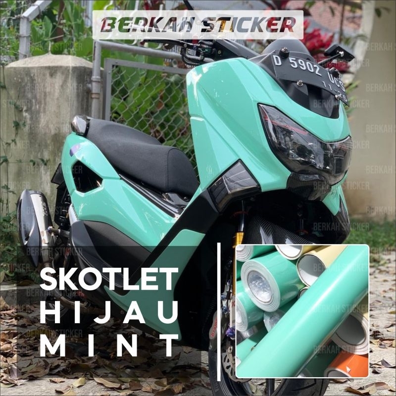 SKOTLET STIKER MOTOR HIJAU MINT GLOSY SKOTLET HIJAU MINT SCOTLITE HIJAU MINT GLOSSY