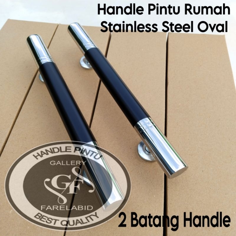 Handle Pintu Rumah Stainless Steel Oval 33cm Gagang Pintu Mewah Pegangan Pintu Kupu Tarung Tarikan P