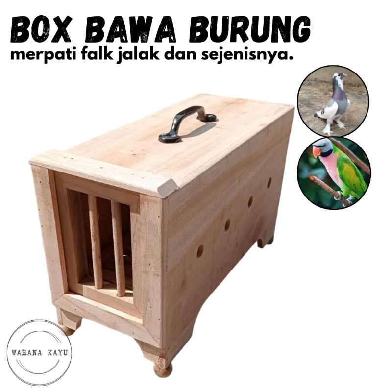 box bawa burung merpati falk | box burung fre flyy kayu mahoni