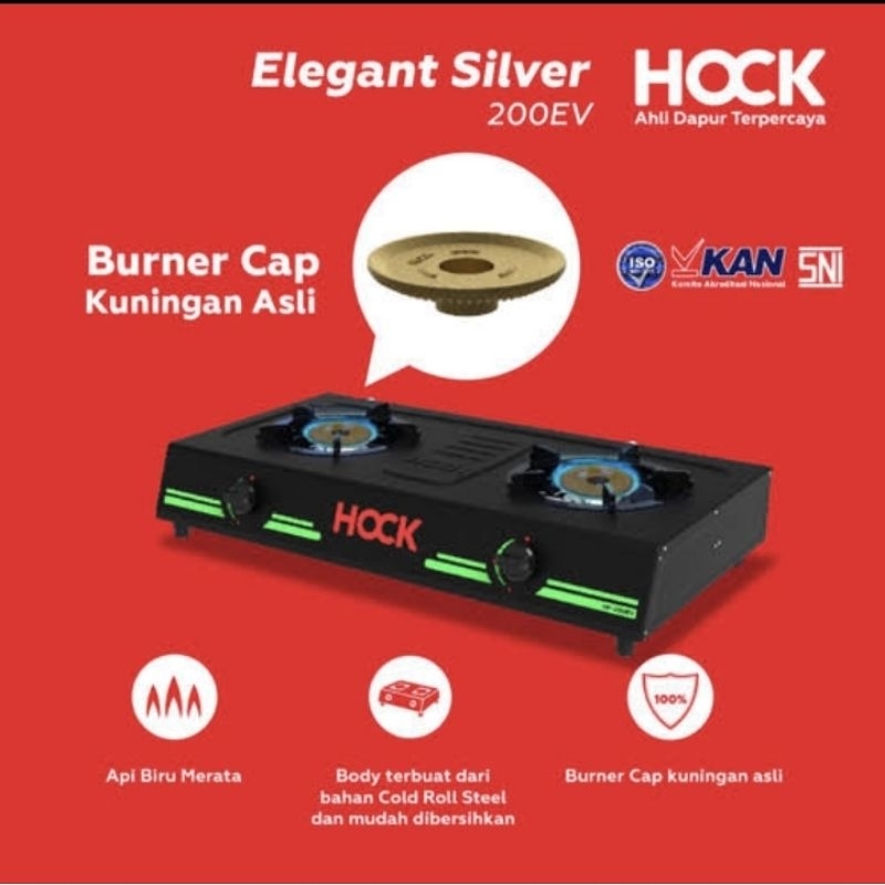 Kompor 2 Tungku Hock 200 EV SILVER