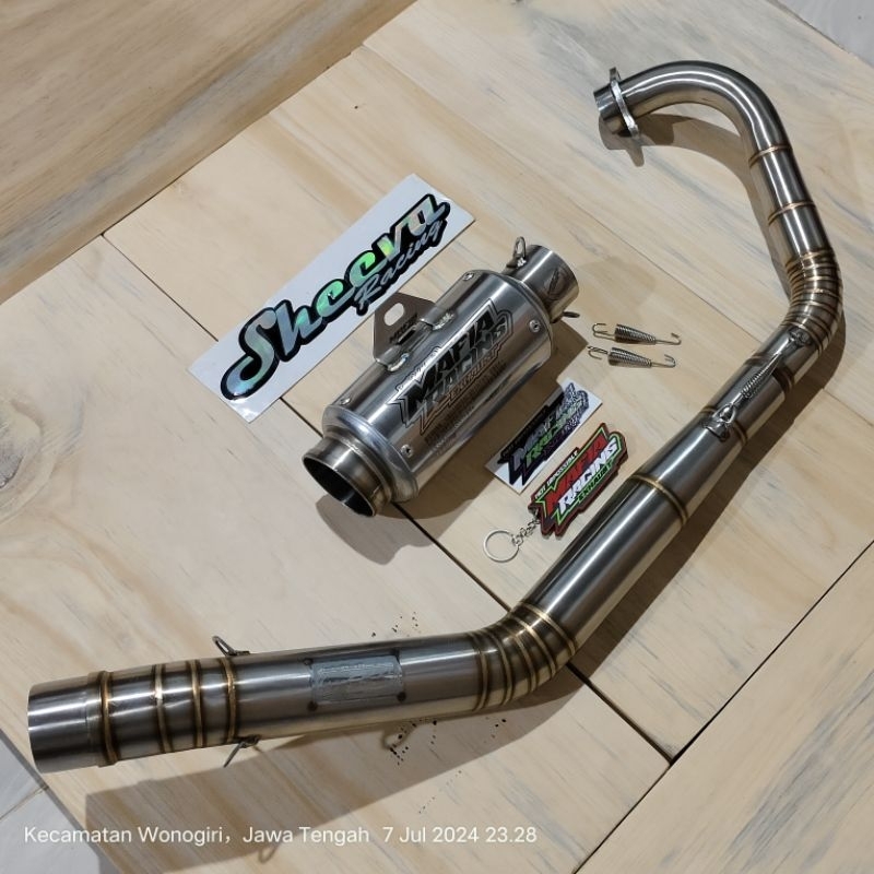 KNALPOT RACING MAFIA MP6 FULLSET SATRIA FU 150 FUFI 150 MX NEW SONIC FULLSET FU INJEKSI MX KING 150