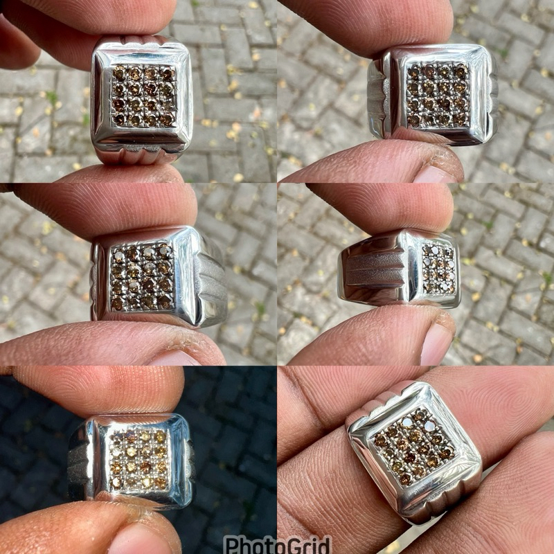 cincin Batu Berlian eropa natural diamond ring perak batu berlian asli diamond Eropa Dim 1.8mm