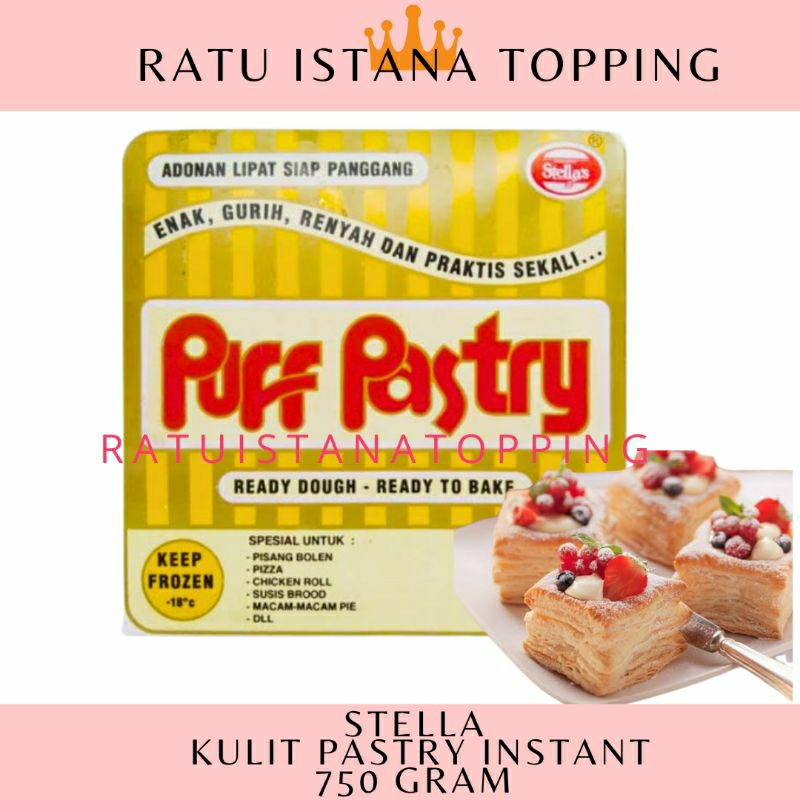 

PUFF PASTRY STELLA 750GR PUF PASTRI PICNIC ROLL KULIT PISANG MOLEN BASE EGG TART STRUDDLE