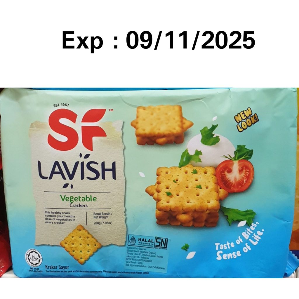 

KEMASAN BARU !! Biskuit Shoon Fatt Lavish Crackers Vegetable 200 Gram