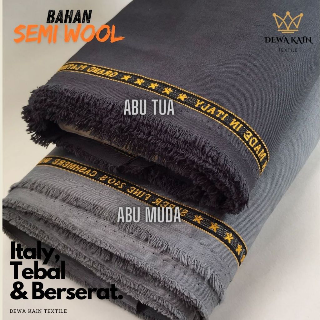 Bahan Kain Semiwool PNS Wanita Abu Abu Nyaman