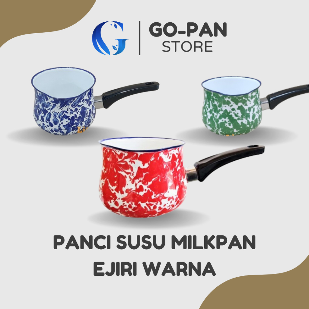 Panci Susu Lucu Anti Lengket Motif Blirik Jadul 1 Liter Merk Kedaung Bahan Enamel Untuk Milk Pan Pan