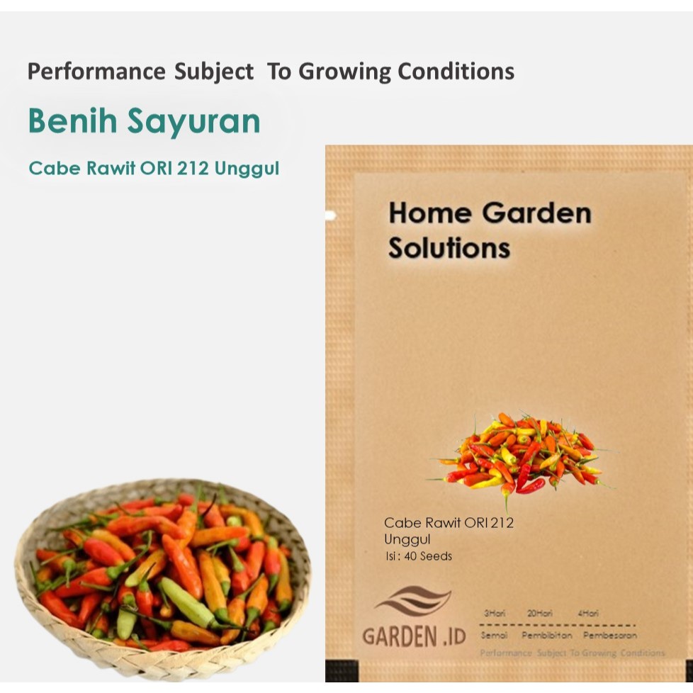 Benih Bibit  Bibit Cabe Rawit ORI 212 Unggul ( isi 40 Biji )