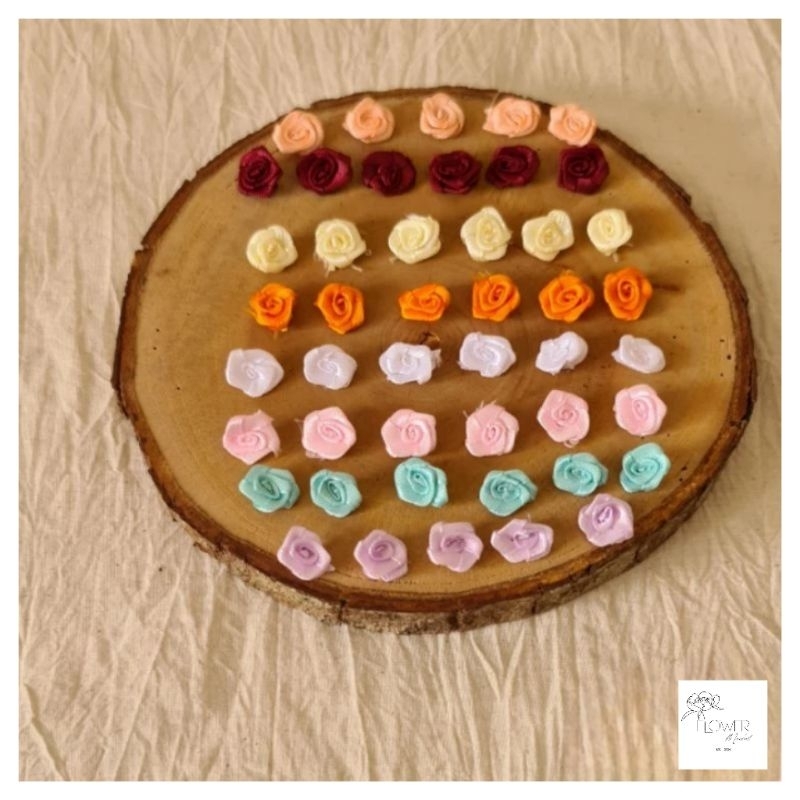 

(6 pcs ) Bunga pita satin kecil | Bunga satin kecil