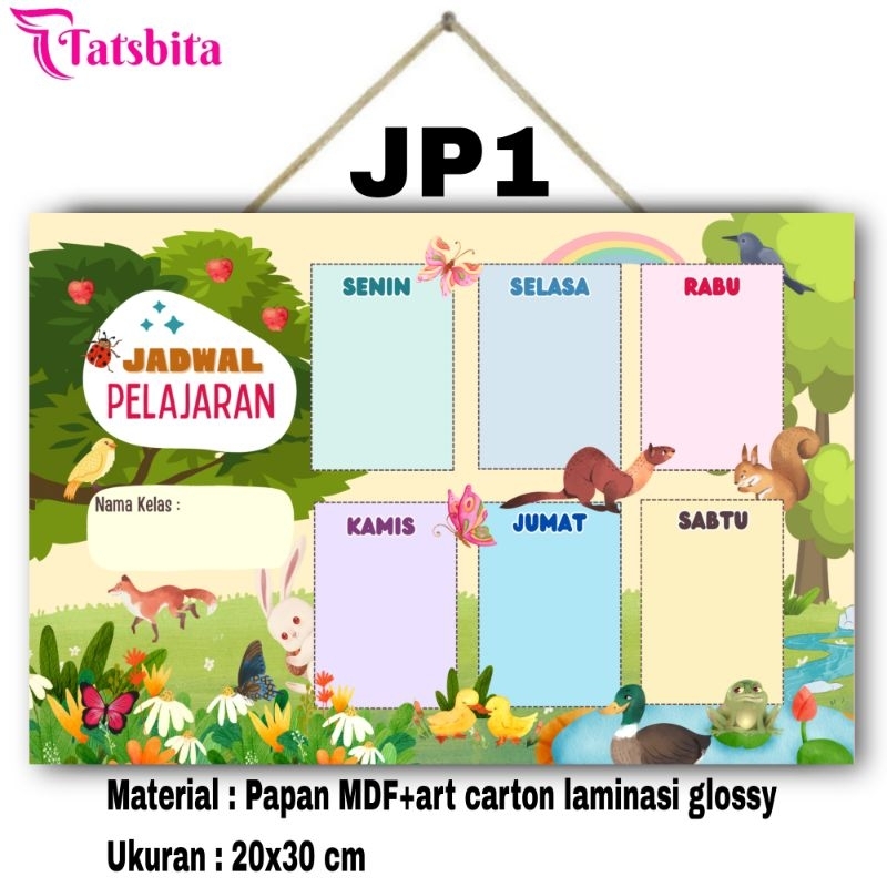 TATSBITA Pajangan Hiasan Dinding Dekorasi Wall Decor Jadwal Pelajaran Wipe & Clean Untuk Kelas