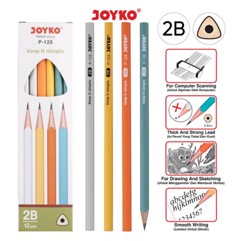 

PENSIL 2B JOYKO BENTUK SEGITIGA - PENSIL JOYKO 2B