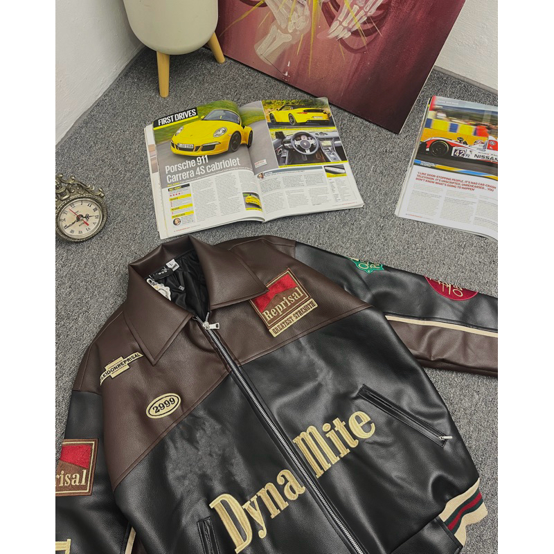 Varsity Leather Jacket | DYNAMITE | Poseidon Reprisal