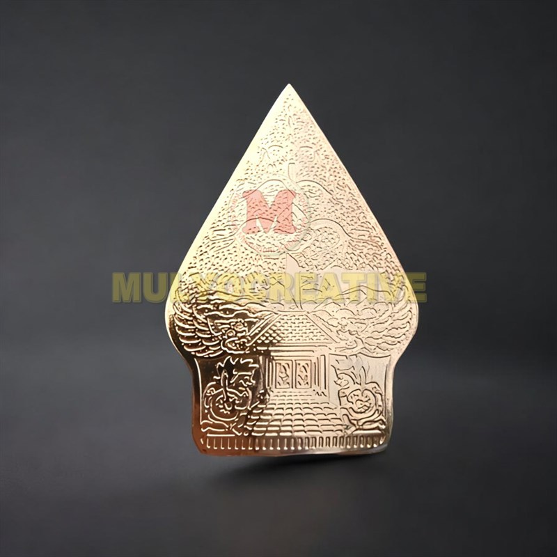 Bros Pin Gunungan Wayang - Pin Aksesoris Beskap Peci Kondangan Gunungan Warna Gold
