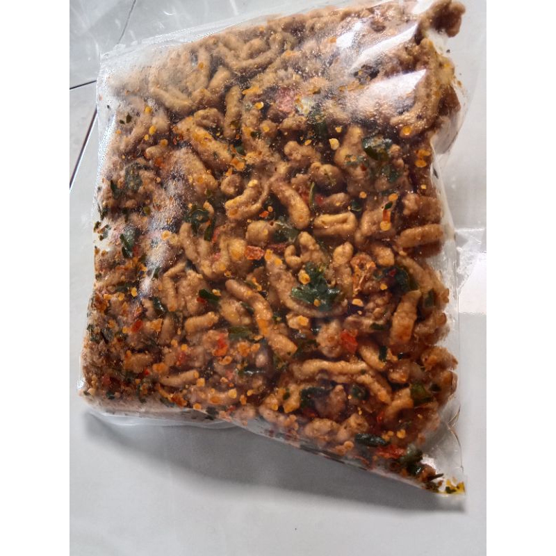 

Keripik Usus 500gr/Kripik Usus Ayam/Keripik Usus Kiloan/Keripik Usus Original/Pedes Daun Jeruk