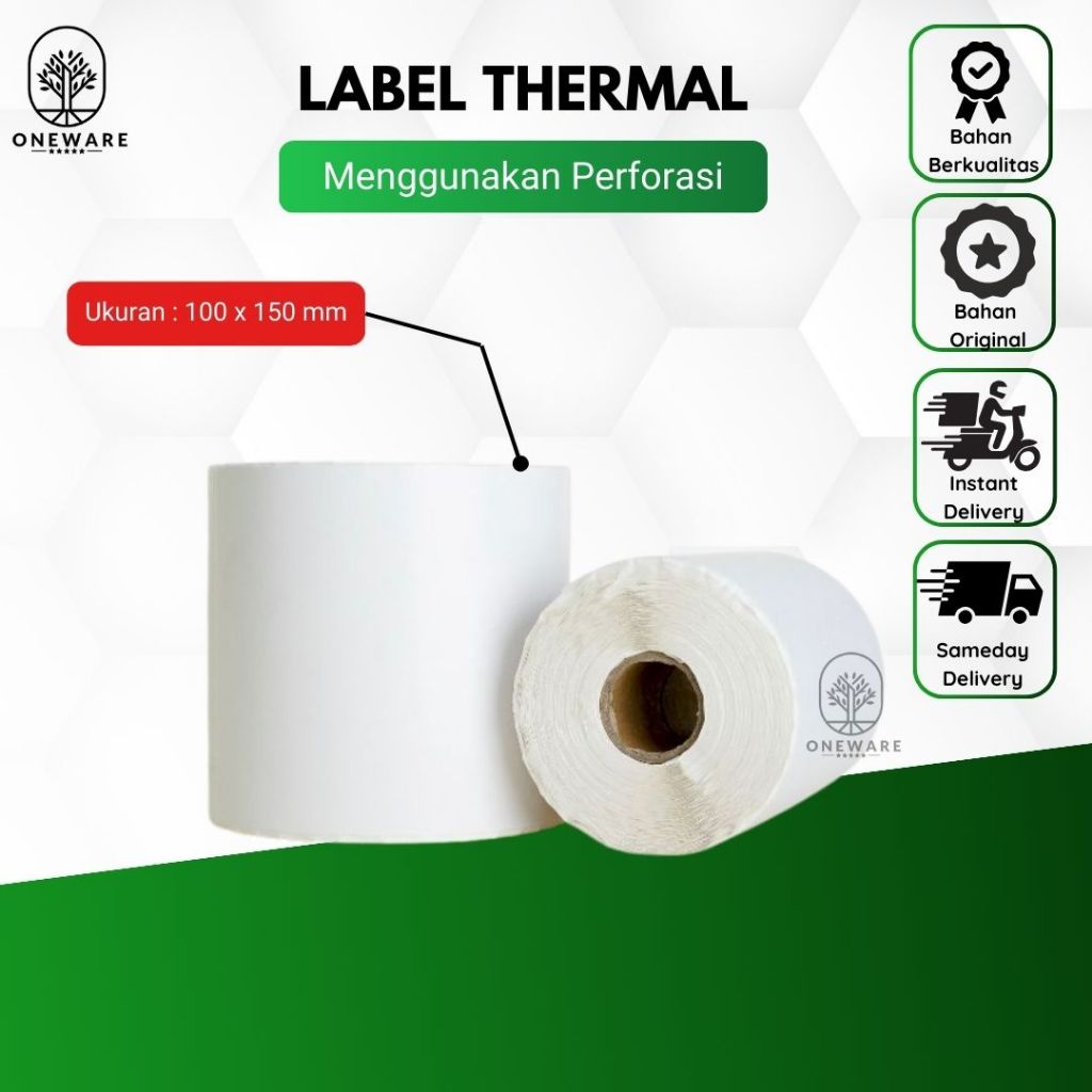 

Kertas Label Thermal A6 100 mm x 150 mm Isi 500 Per Roll